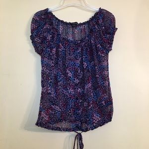 Forever Twenty-one Chiffon Short Sleeve Blouse S